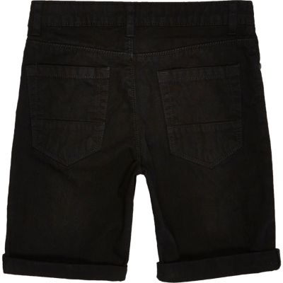 Boys black denim skinny shorts